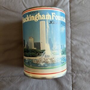 Unopened VTG Chicago Buckingham Fountain Jigsaw Puzzle Mail Home Tin Can 300